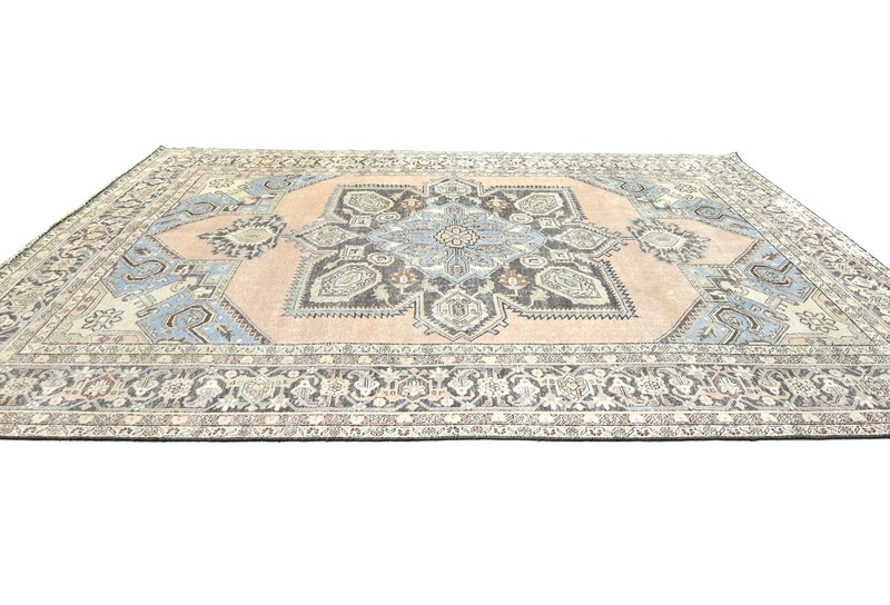 Antique Vintage Distressed Oriental Rug Classic Floral Design Carpet 8'6X12'4 ft gallery