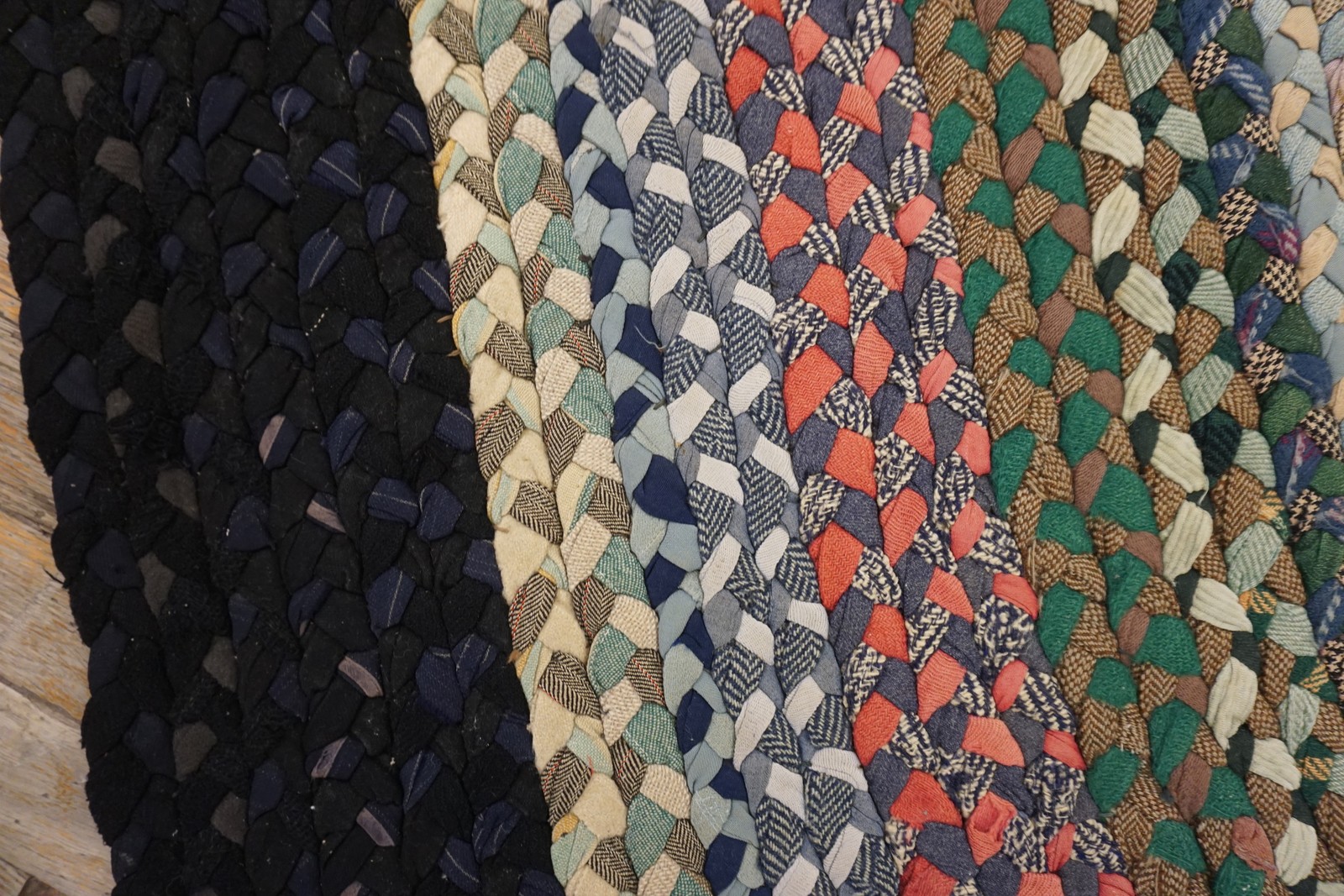 11X11 Antique American Braided Wool Area Rug 1935 gallery
