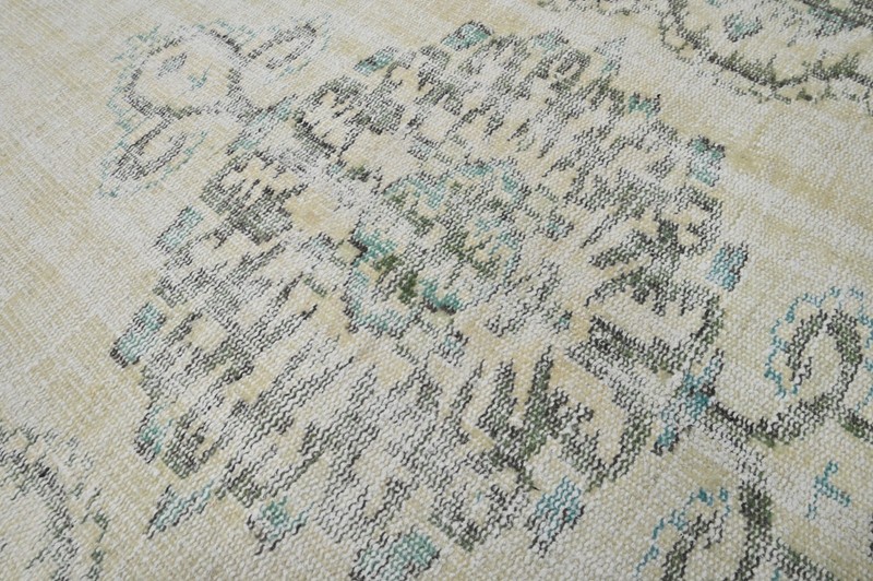 Vintage Turkish Oushak Rug, Beige 5x8ft, Handmade Wool, Bohemian Anatolian gallery