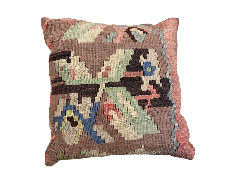# 1589 Superb Vintage Tribal Kilim Pillow Cover 16 by 16" gallery