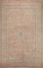 Vintage Muted Pink Traditional Mashaad Living Room Area Rug 10×13 Wool Carpet