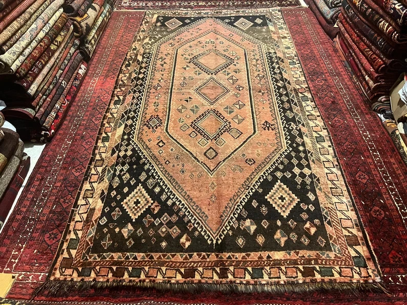 150 X 275 cm COLLECTORS' ITEM Antique Natural Vegetable Star Kazak Caucasian Rug gallery