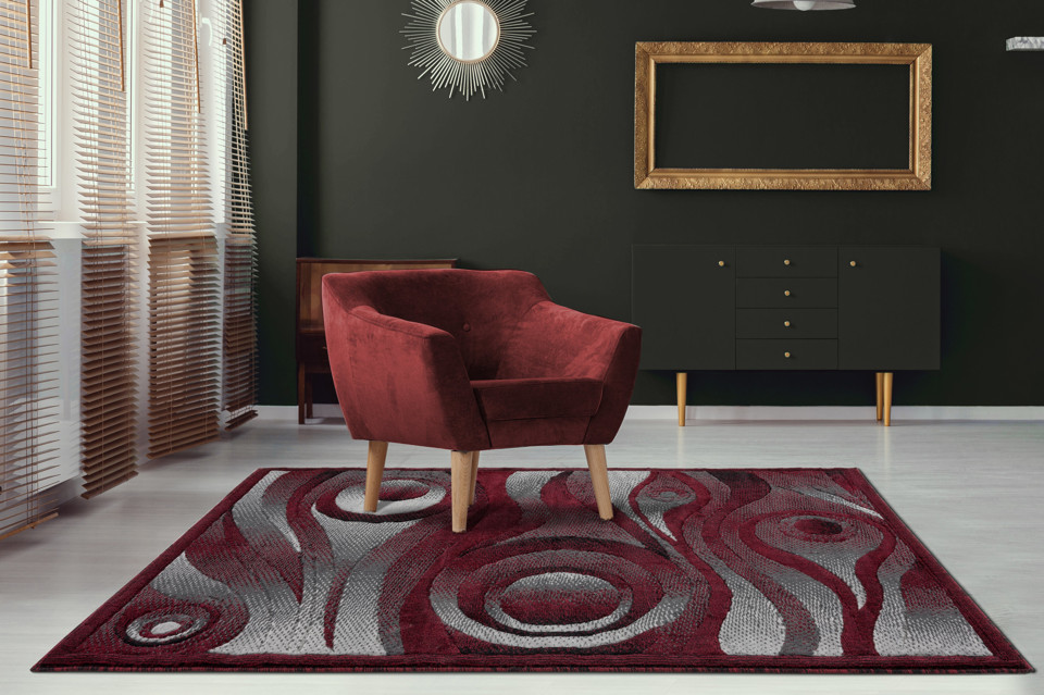 MAJESTIC RUG 2*3 : F608A RED / ANTRACITE