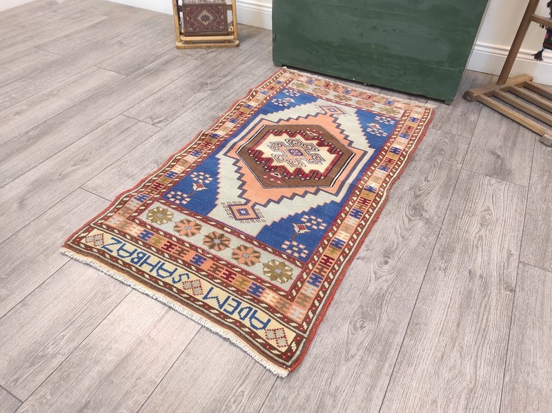 Natural Wool Area Carpet, 2.2 x 3.9 ft, Bath Rug, Rug For Entry, Handmade Rug gallery