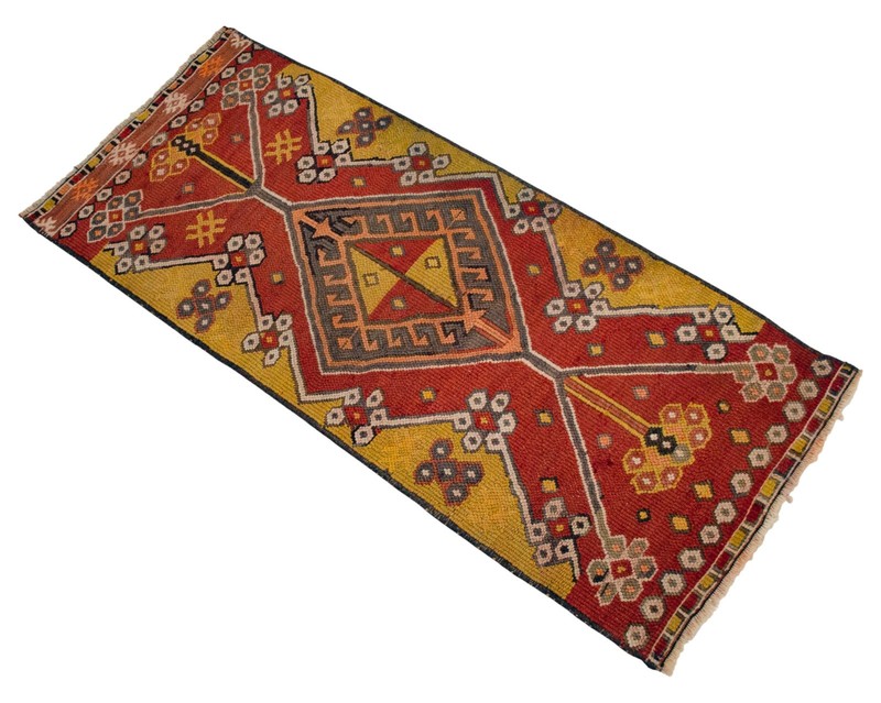Vintage Rug, Antique Rug, Handmade Rug, Turkish Rug, Soumak Kilim, Jajim 1x3 ft gallery