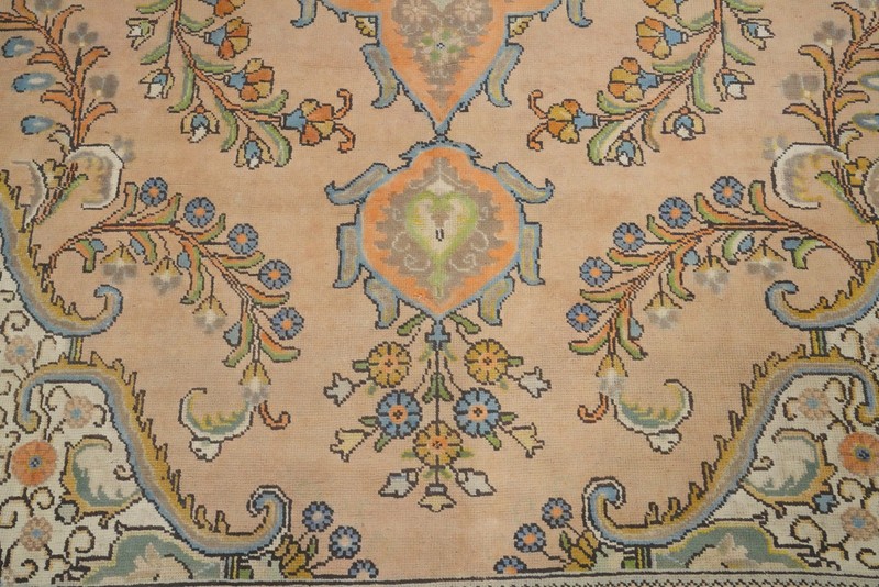 Traditional Peach Wool Hand-knotted Floral Living Room Area Rug 10x13 Carpet gallery