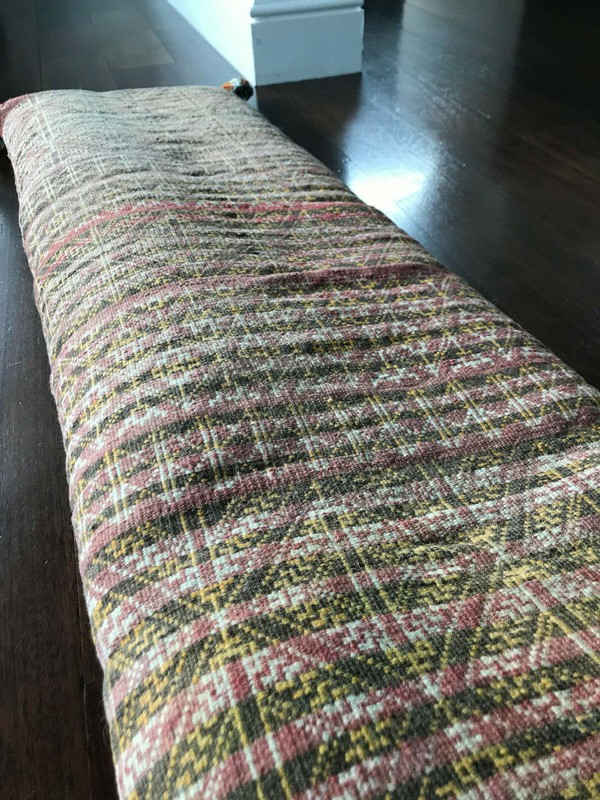 Vtg Mid Century Modern/ Hollywood Regency Moroccan Wool Large Textured Pillow gallery