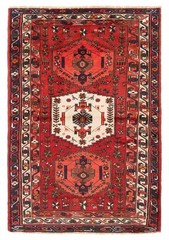 Vintage Hand-Knotted Area Rug 4’4″ x 6’5″ Traditional Oriental Wool Carpet