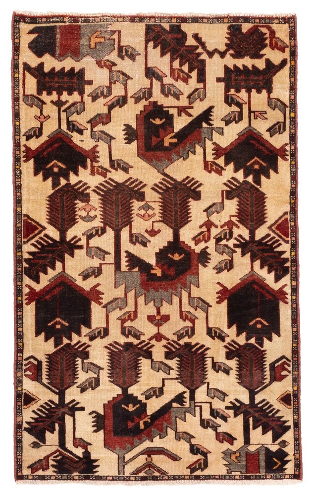 Traditional Vintage Hand-Knotted Area Rug 2'10" x 4'7" Oriental Wool Carpet
