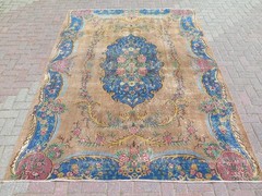 Vintage Anatolia Carpet, Oushak Rug, Floor Carpet, Handmade Large Rug 81″x109″
