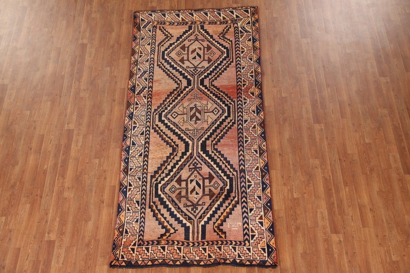 Tribal Traditional Handmade 9 ft Runner Rug Semi-Antique Nomadic Wool Carpet 4x9 gallery