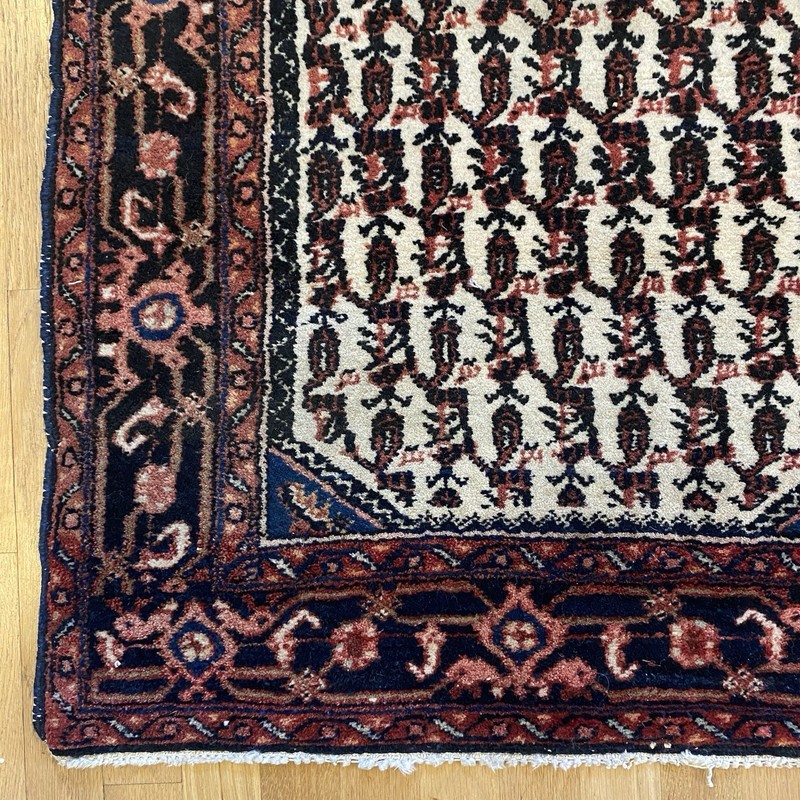 Vintage Rug 2' 7 x 4' 2 White Small Hand Knotted Oriental Rug gallery