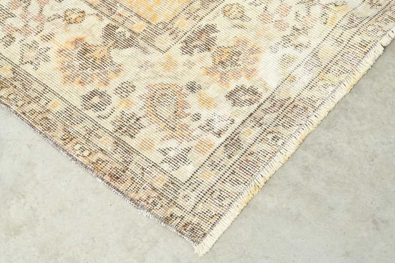 6x10 Turkish Antique Large Wool Rug Hand-Knotted Neutral Vintage Oushak Rug,193 gallery