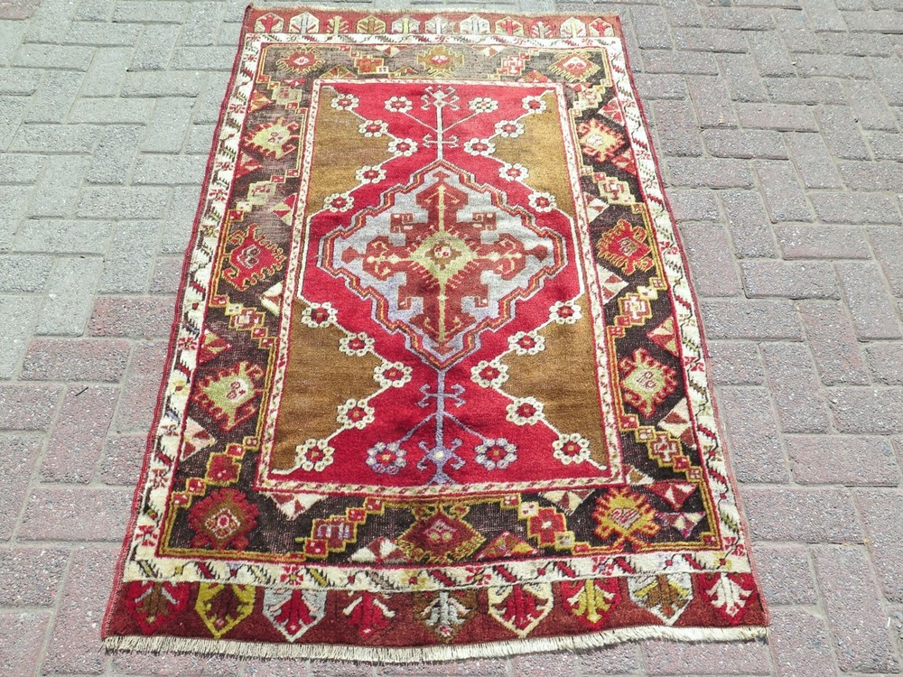Vintage Turkish Carpet, Bedroom Rug, Handmade Wool Konia Rug, Teppiche 39"x62"