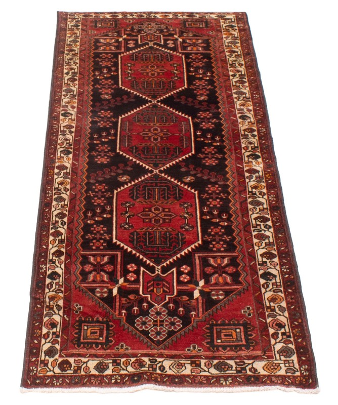 Vintage Hand-knotted Runner Rug 3'9" x 10'4" Traditional Oriental Wool Carpet gallery
