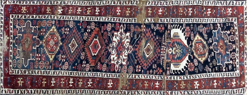Antique Kazak Caucasian Rug 3'5" x 10' , #12000, AS IS, c-1880's gallery