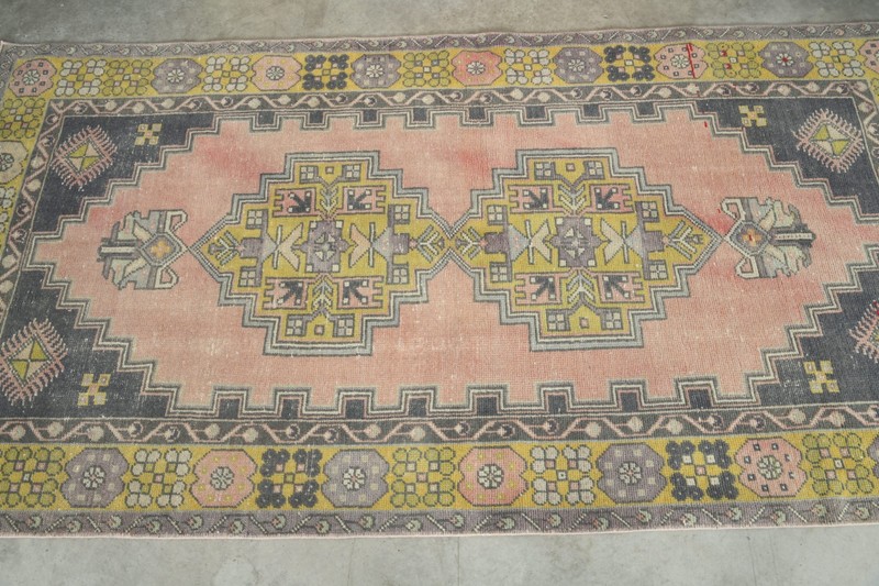 4x7 Turkish Area Rug Hand-Knotted Vintage Neutral Wool Rug Oushak Carpet,841 gallery
