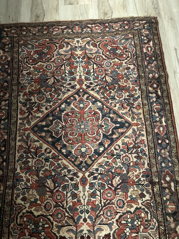 Antique Hand Knotted Oriental Wool Rug 59”x40” gallery