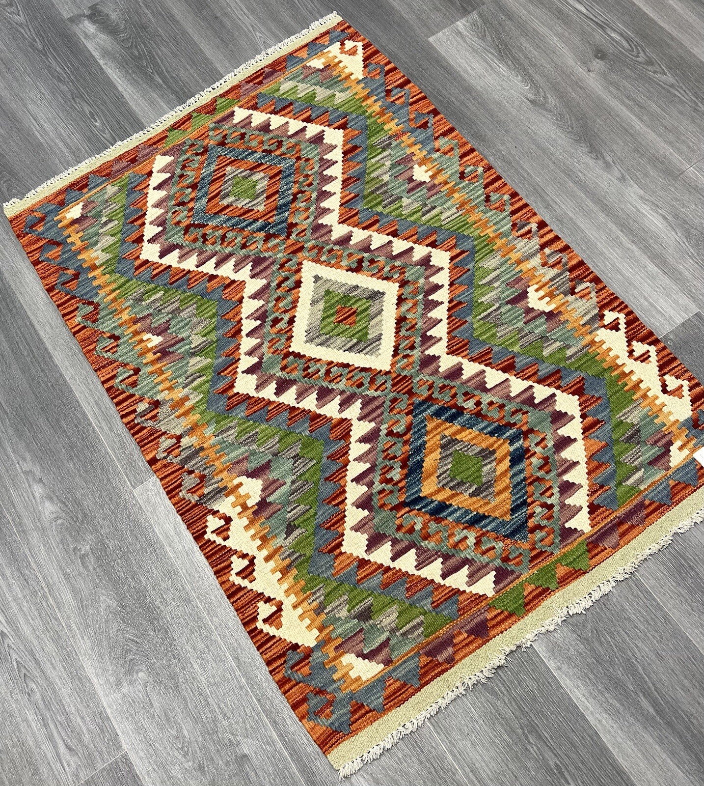 Vintage Kilim Traditional Hand Made Oriental Wool Kilim 4ftx3ft 123cmx86cm gallery