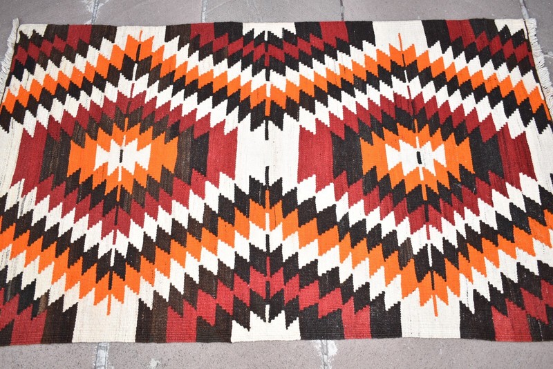 Vintage Turkish Rug 35'' x 56'' Anatolian Nomadic Rug Flat Woven Wool Rug gallery