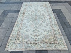 Vintage Turkish Rug 5.05×8.86 ft | Handwoven Wool Carpet | Boho, Rustic Decor