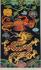 Antique Tibetan Style Runner 3×6 Dragon & Phoenix Handmade Multicolour Wool Rug