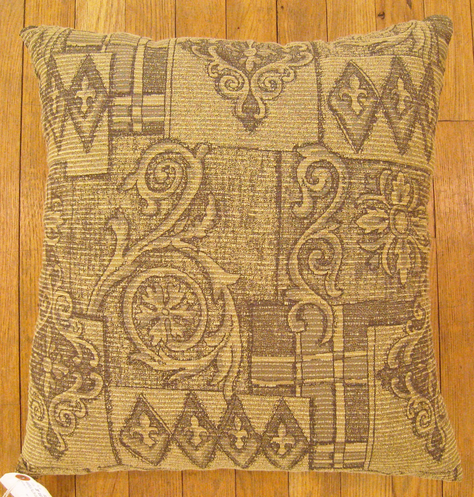 Vintage Floro-Geometric Fabric Pillow; size 1'8” x 1'6” with FREE SHIPPING! gallery