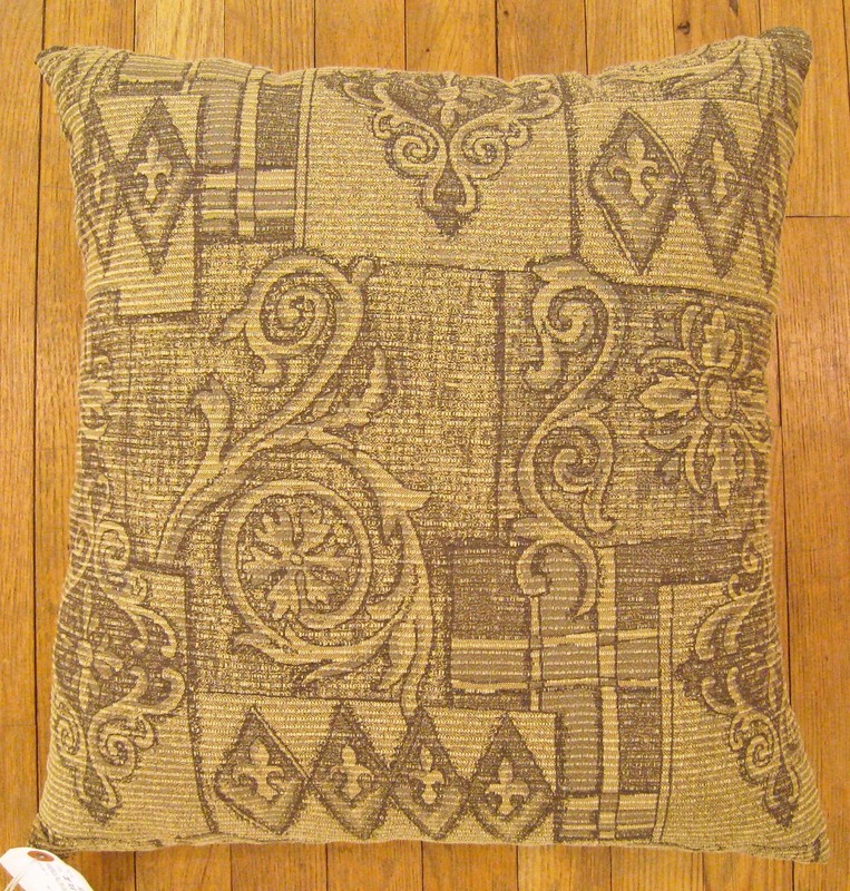 Vintage Floro-Geometric Fabric Pillow; size 1'8” x 1'6” with FREE SHIPPING! gallery