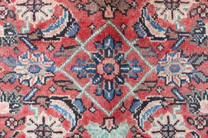 Vintage Hand Made Traditional Oriental Wool Red Long Runner 282x104cm gallery