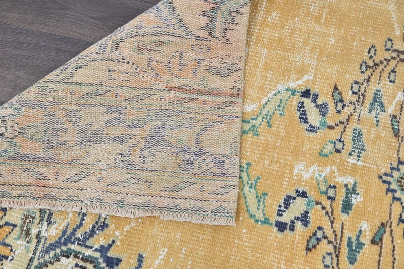 Vintage Turkish Runner Rug 3x10ft Wool Anatolian Handmade Hallway Oushak ORANGE gallery