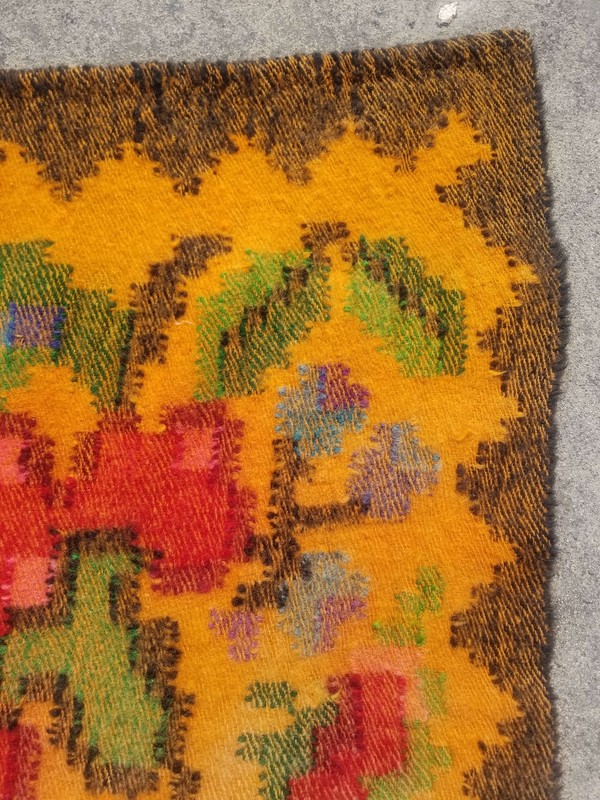 Antique Hand Woven Bessarabian Romanian Floral Design Kilim Rug 7.11x5.9ft gallery