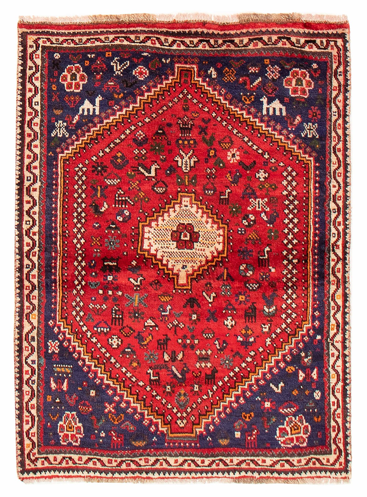Vintage 3'7" x 4'9" Traditional Hand Knotted Vegetable Dye Wool Area Rug gallery