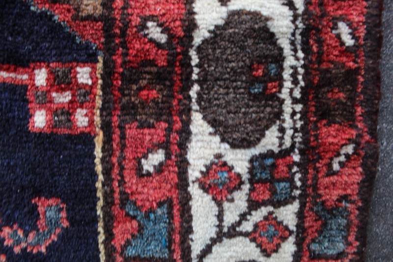 Vintage Hand Made Traditional Oriental Wool Blue Red Long Runner 498x110cm gallery