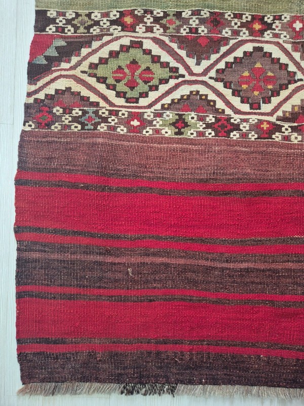 39"x56" Antique Turkish Kilim Rug 100 yo Adana Tribal Weaving Boho Wall Hanging gallery