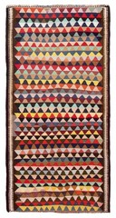 Vintage 4’11” x 9’8″ Traditional Wool Hand Woven Oriental Area Rug