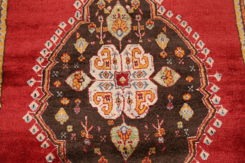Red/ Ivory Geometric Wool Tribal Rug 3x4 ft Handmade for Foyer gallery