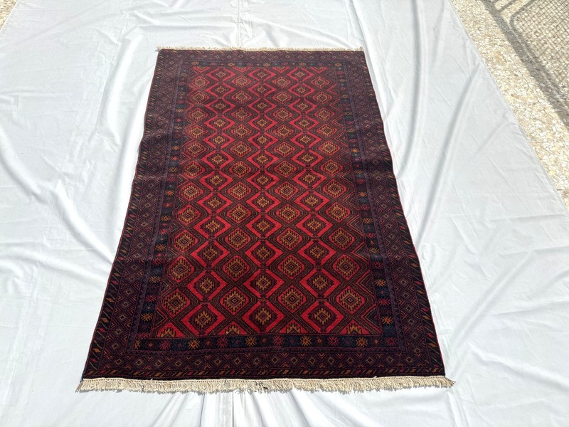 4x6 Ft Afghan Hand Knotted Vintage Area Rug Geometric Baluchi Tribal Wool Carpet gallery