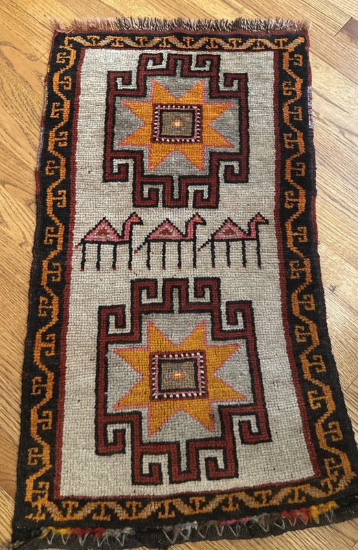 **TURKISH KILIM? RUG** VTG Handwoven Tribal Accent Rug (36”x19”) gallery
