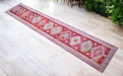 Vintage 1970s Turkish Rug Runner 2.7×13.3 ft | Handmade Anatolian Wool Runner Ru