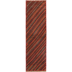 2ft 5in x 9ft 6in Afghan Oushak Runner – Handmade Red Wool Tribal Rug – B19289