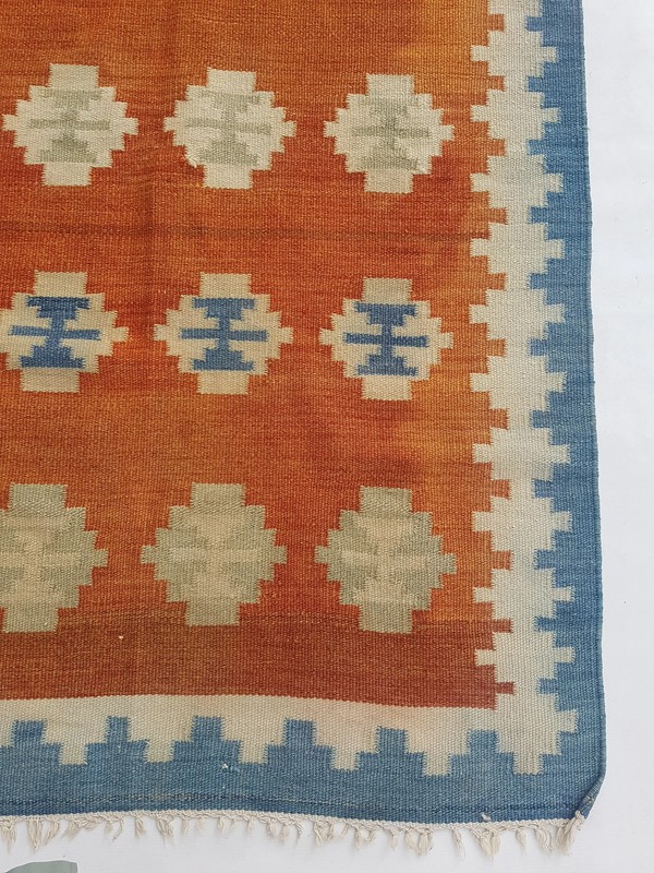 Vintage Handmade Traditional Geometric Mustard Zinc Kilim Rug Carpet 5.9x3.9ft gallery