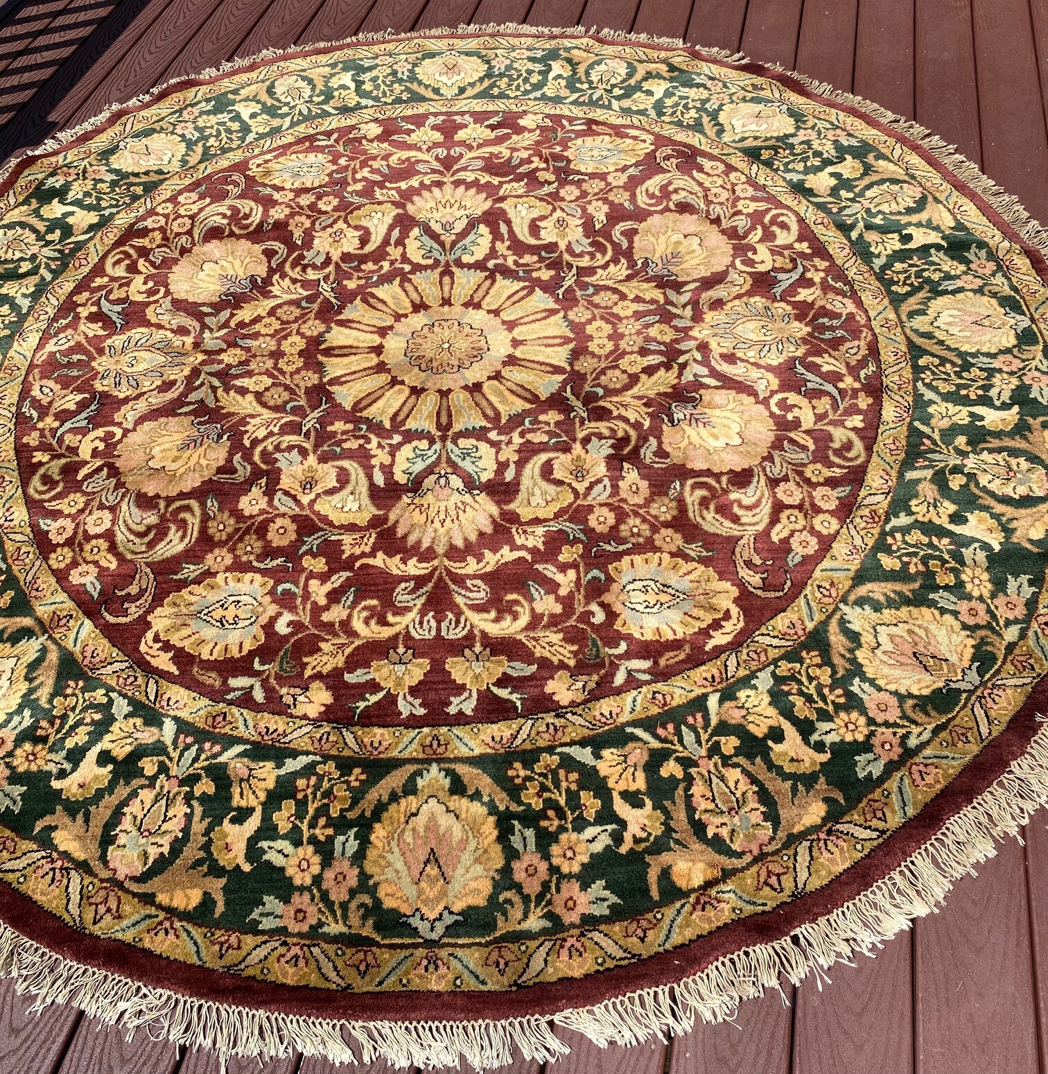 New Stunning Fine Quality Handmade in India Floral 8' Round Rug,Thick Soft Pile gallery