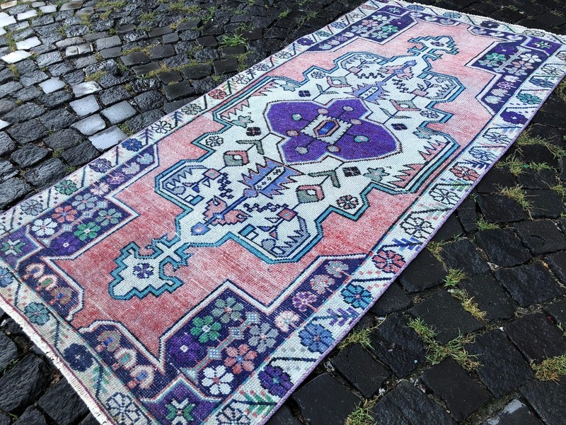 Turkish rug, Vintage rug, Handmade rug, Area rug, Wool rug, Carpet 3,1 x 6,5 ft gallery
