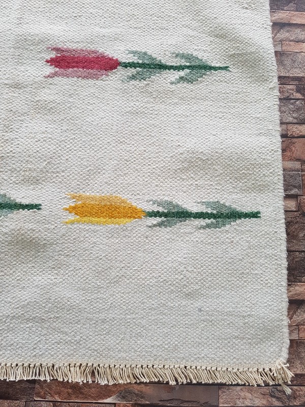 Vintage Handmade Traditional Swedish Kilim Floor Rug Carpet 225x167 cm gallery