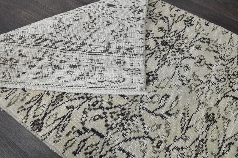 Vintage Turkish Runner Rug 2x10ft Wool Anatolian Handmade Hallway Oushak BEIGE gallery