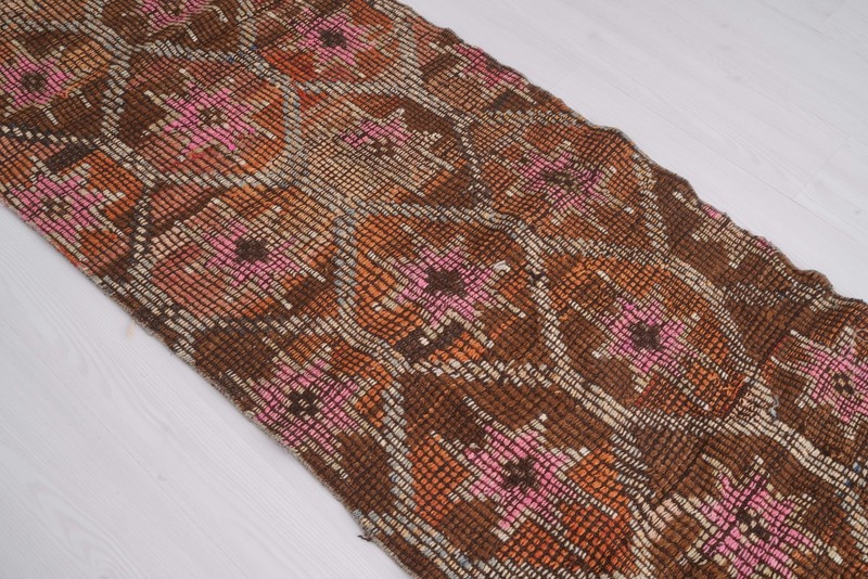 2x9 Turkish Kilim Runner Rug Neutral Vintage Carpet Traditional Handmade Rug 169 gallery