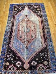 vintage LILIHAN Rug 3’7×6 C. 1940 Distressed Condition, Gorgeous Colors