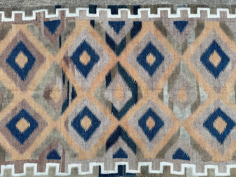 WIDE ANTIQUE RUNNER RUG KILIM HANDMADE 5x18 handwoven oriental turkish vintage gallery