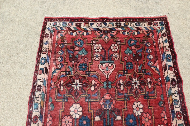 Vintage Malayer Handknotted Wool Floral Runner Rug - 3'5" x 9'10" gallery