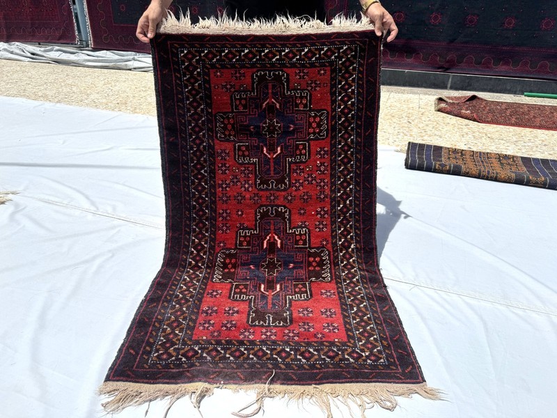 3x4 Afghan Hand Knotted Tribal Baluchi Area Rug Geometric Oriental Wool Carpet gallery